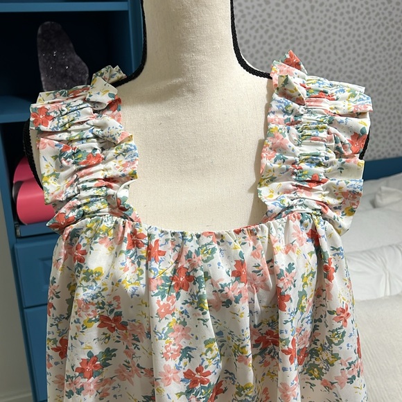 Entro floral ruffle strap babydoll tank - Picture 3 of 6